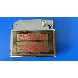 VINTAGE Japan DUNDEE ADVERTISING  LIGHTER Needmore Tank & Construction RARE!